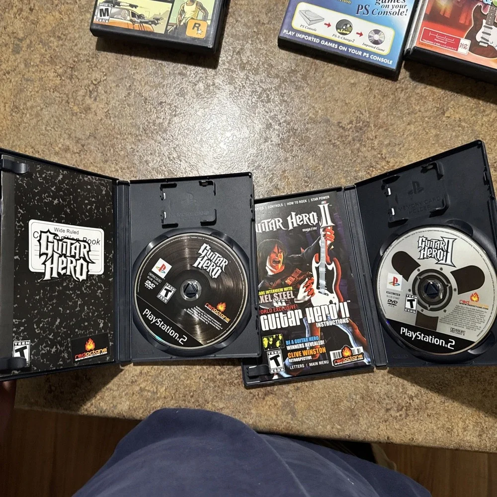 PS2 Game Lot - Guitar Hero 1 & 2 CIB